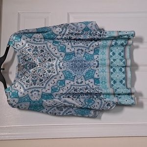 JM Collection turquoise print tunic size 1x